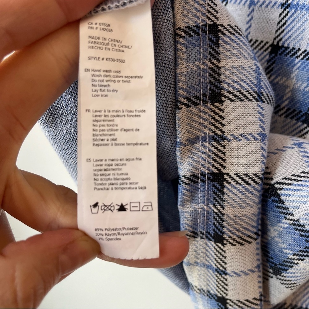 🌼 5/$20 UKIDS Blue White Black Plaid Sleeveless Shift Dress Girls Size 7/8 - Picture 5 of 8